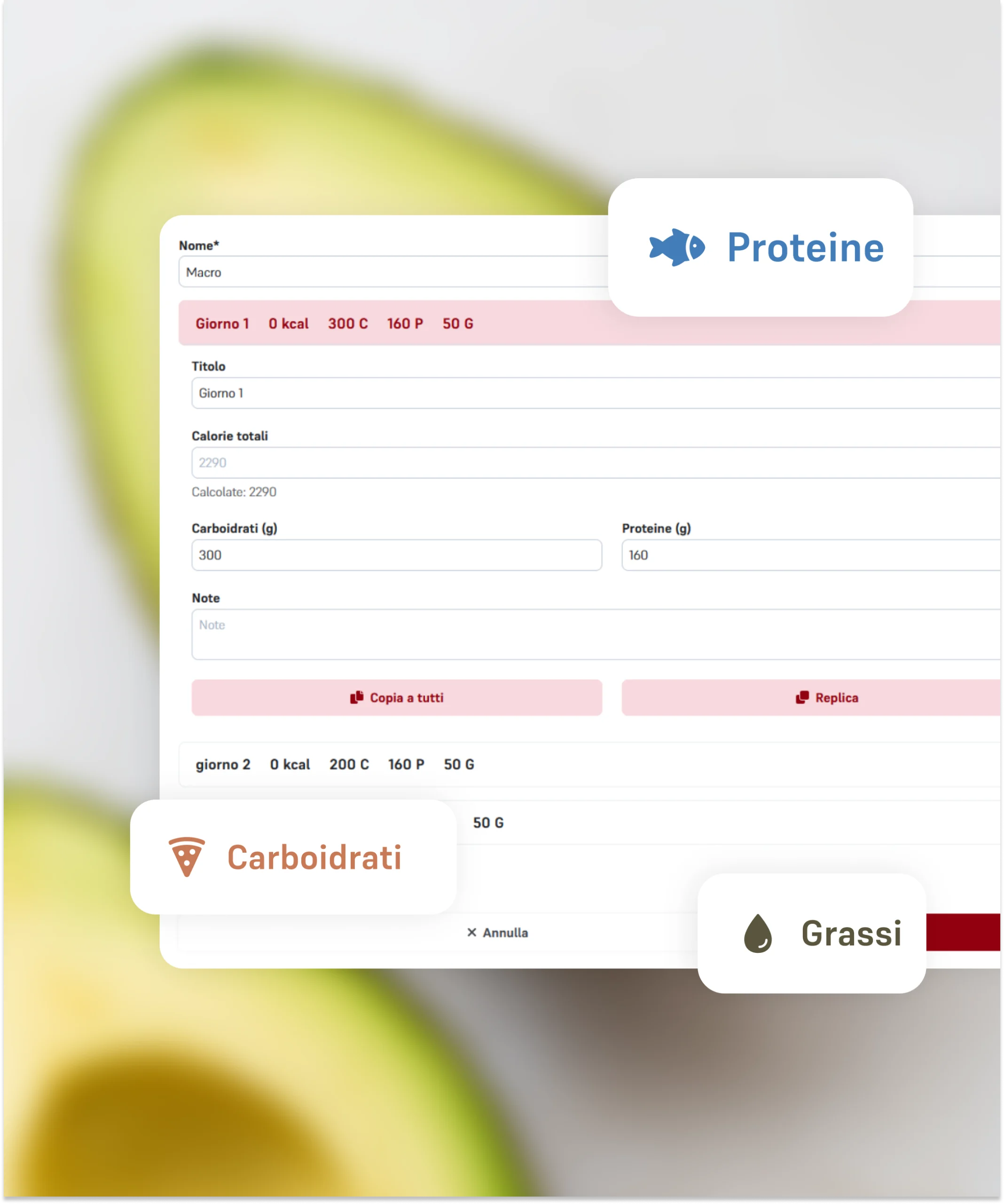 CoachPlus — Macronutrienti